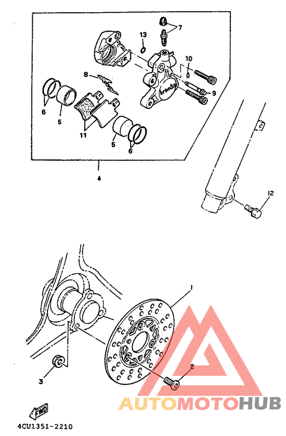 Front brake. caliper