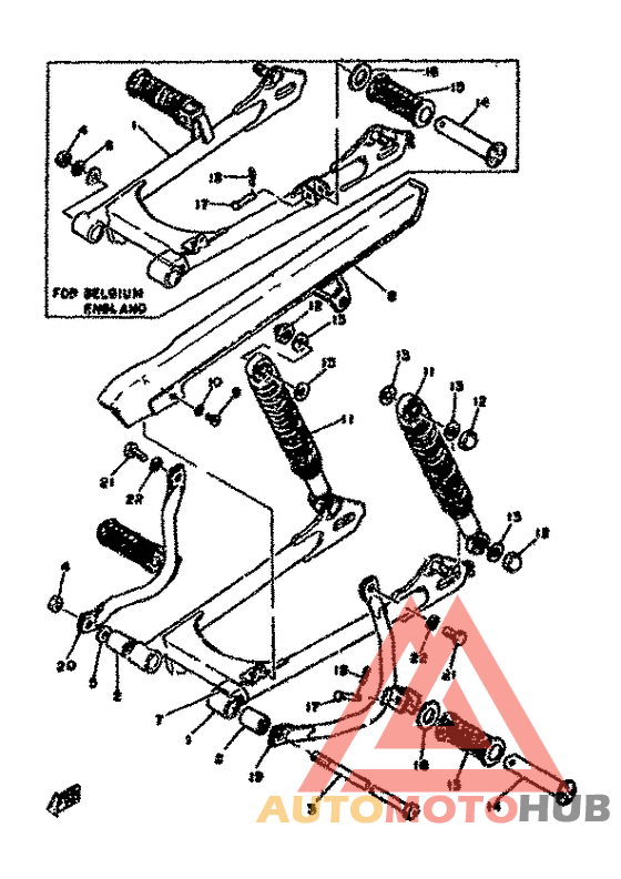 Rear arm/cushion chain case