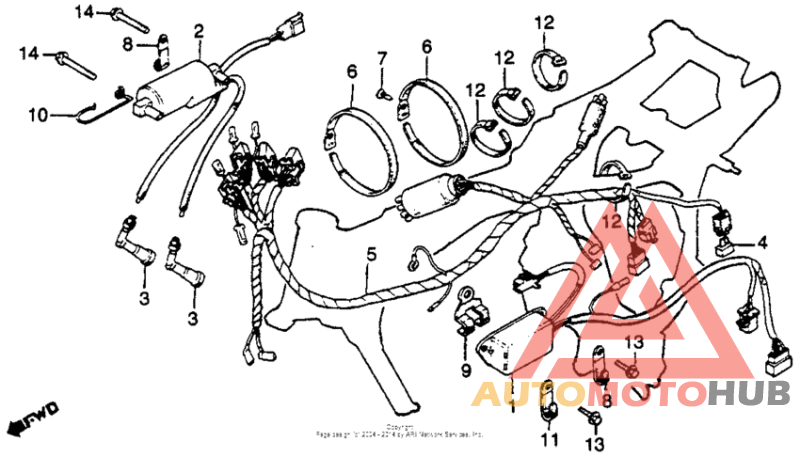 Wire harness + ignition coil + c.d.i. unit