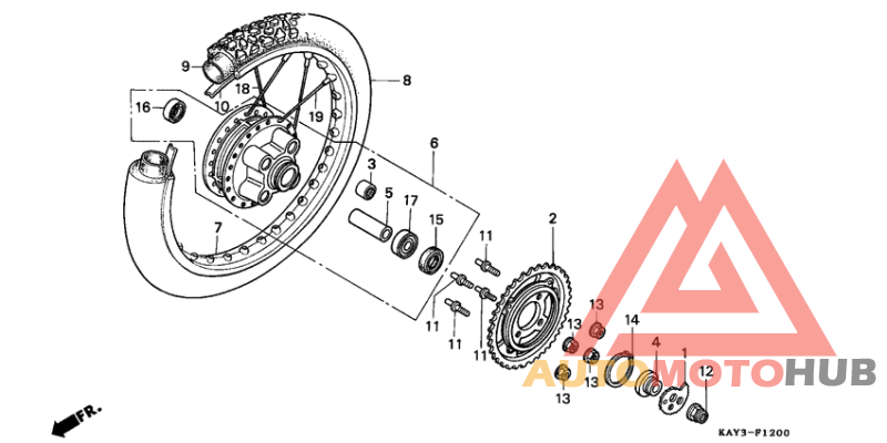 Rear wheel complete assy
