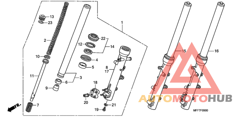 Вилка передней оси