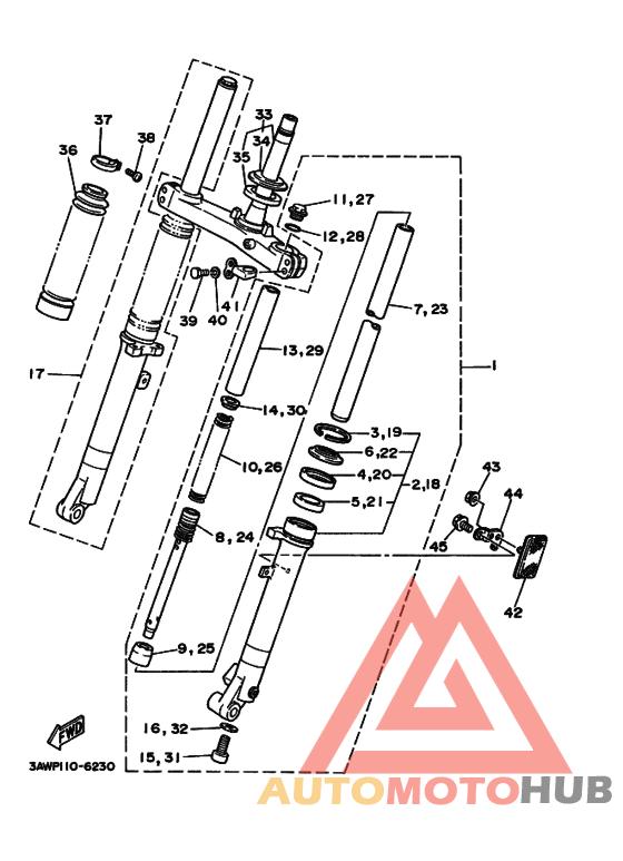 Вилка передней оси