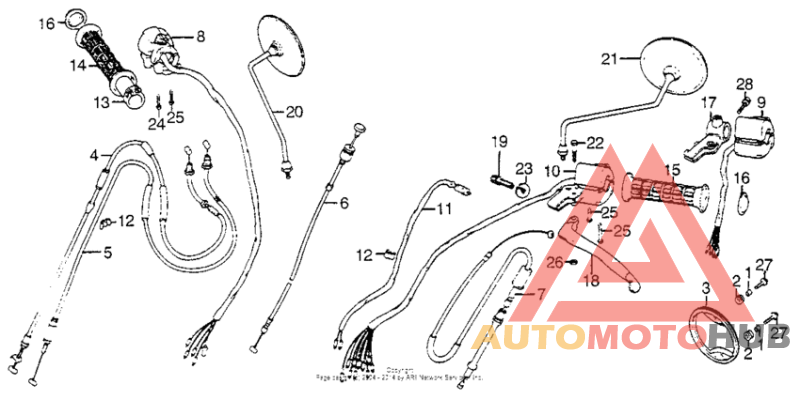 Handle lever + cable + switch
