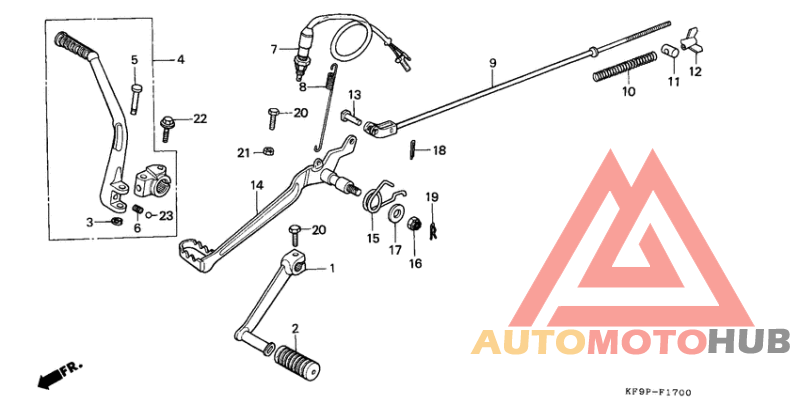 Pedal/kick starter arm