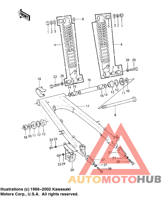 Swing arm/shock absorbers