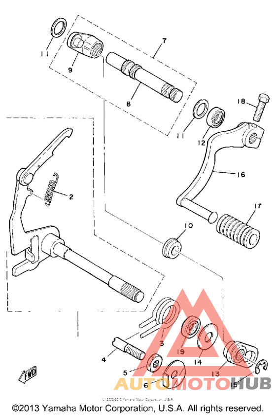 Shift shaft - pedal