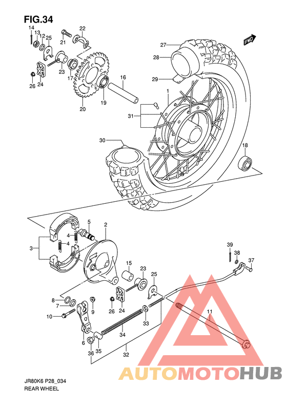 Rear wheel complete assy