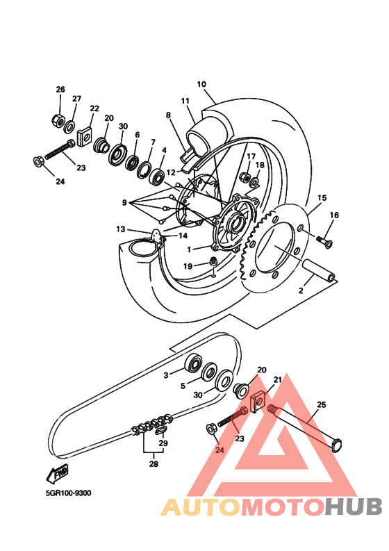 Rear wheel complete assy