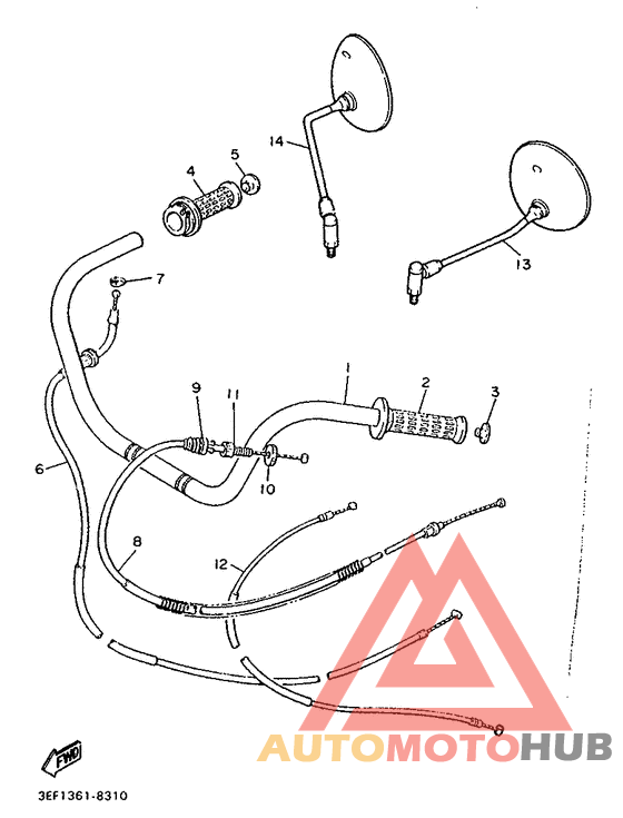 Steering handle. cable