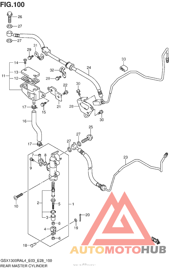 Rear Master Cylinder (Gsx1300Ral4 E03)
