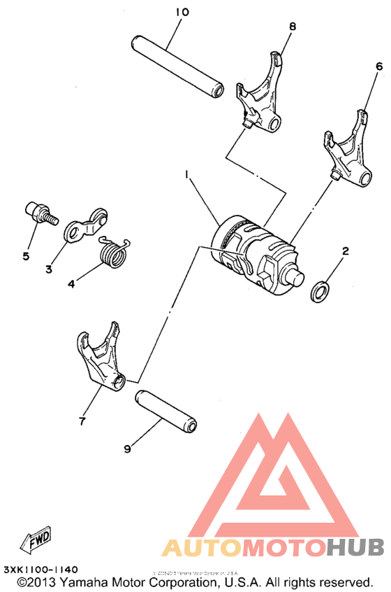 Shift cam - shift fork