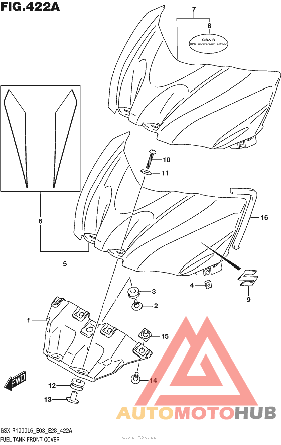 Fuel Tank Front Cover (Gsx-R1000L6 E03)