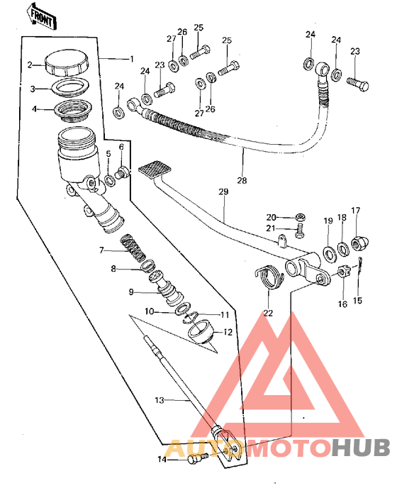 Rear master cylinder/brake pedal