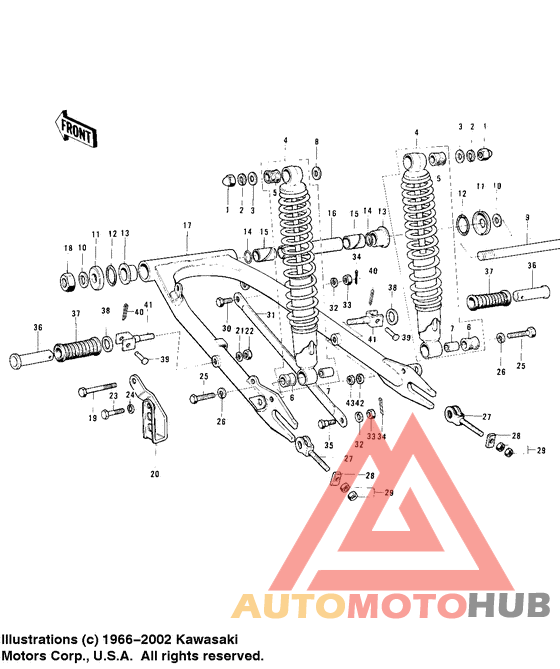 Swing arm/shock absorbers