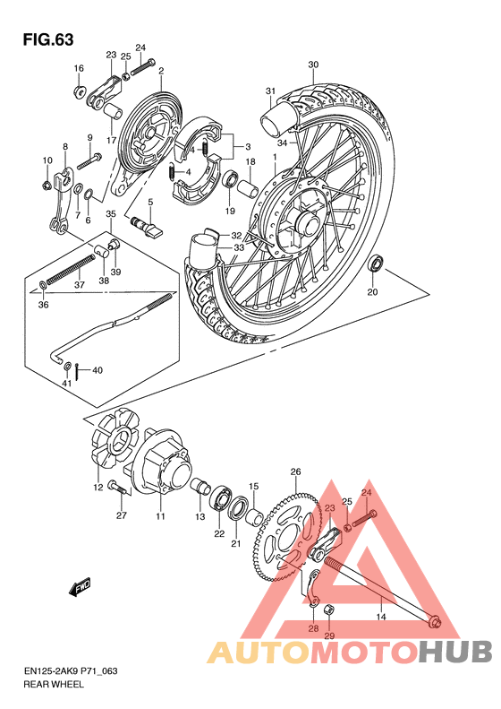 Rear wheel complete assy