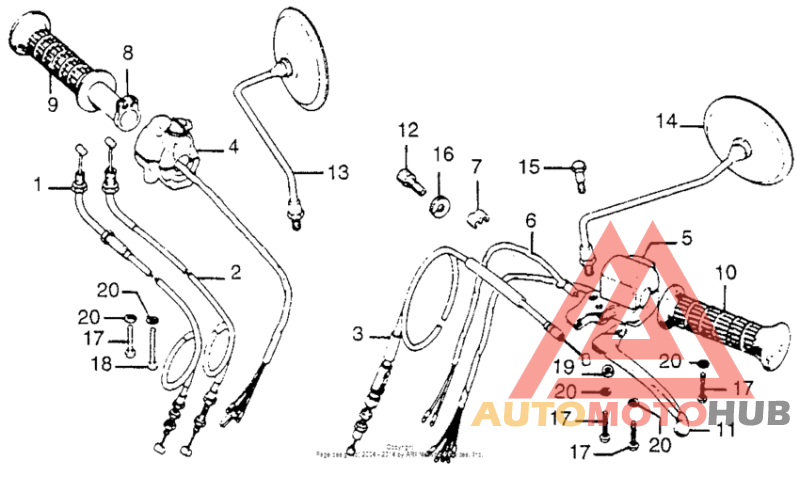 Handle lever + switch + cable