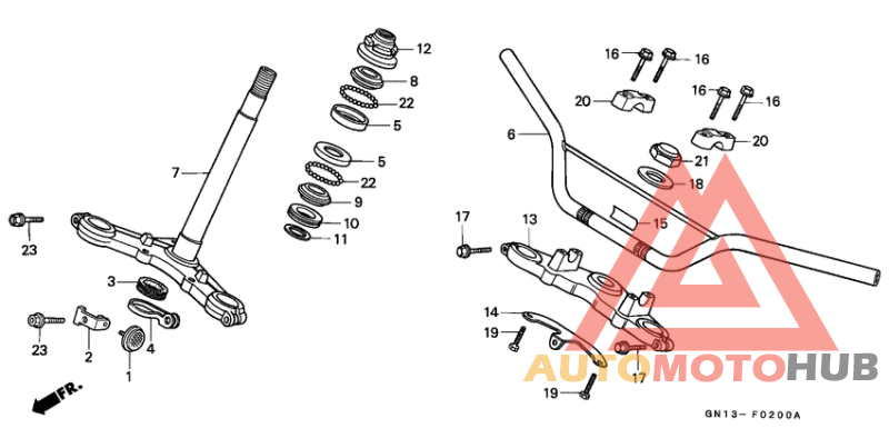 Handle pipe/top bridge/ steering stem