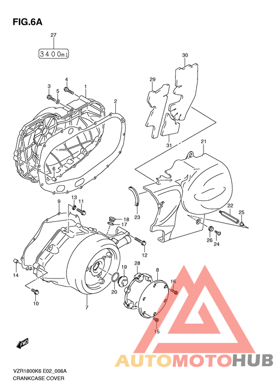 Crankcase cover ass`y  (v
