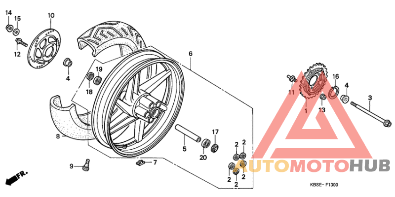Rear wheel complete assy