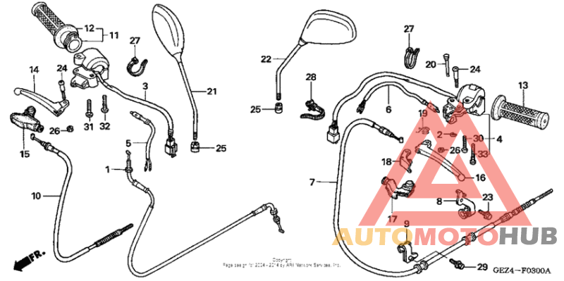 Handle lever + switch + cable