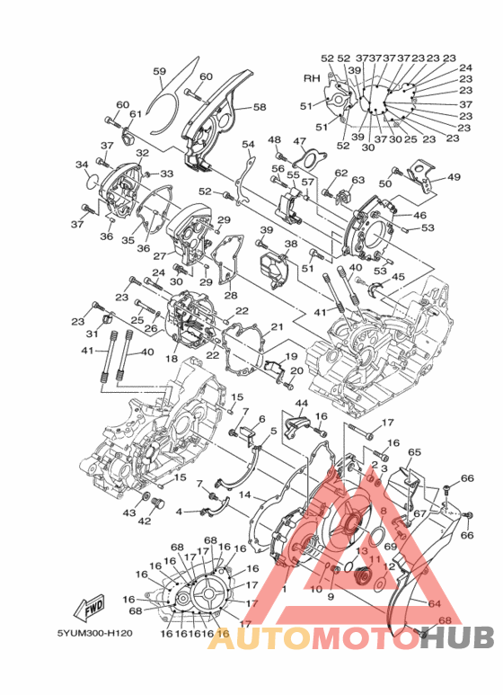 Crankcase cover ass`y  (v