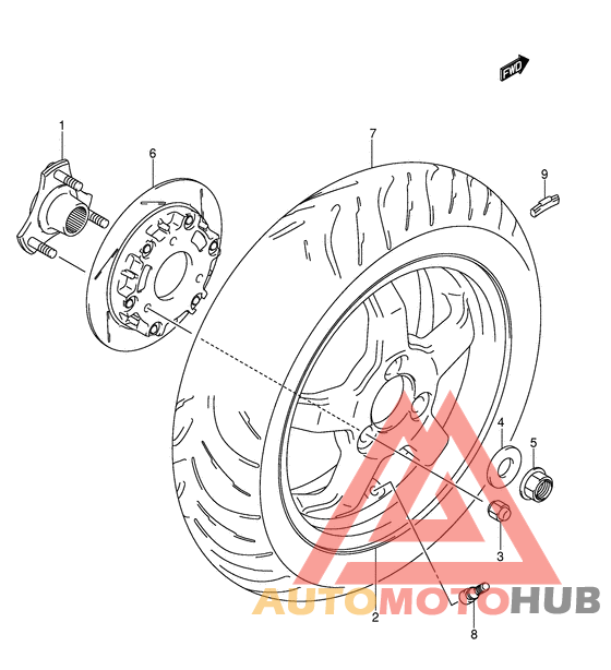Rear wheel complete assy