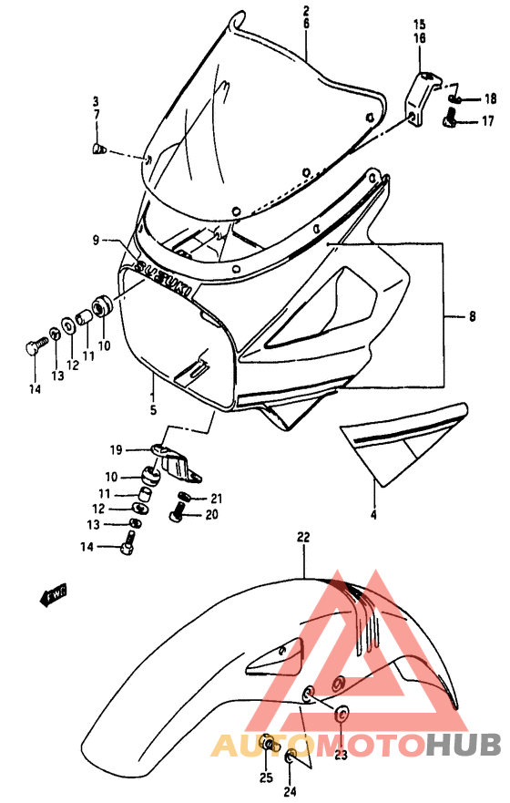 Headlamp housing - front fender