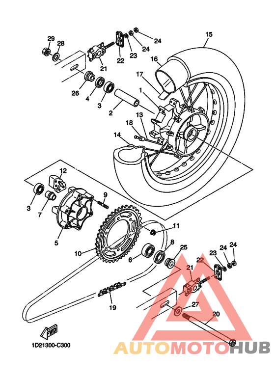 Rear wheel complete assy
