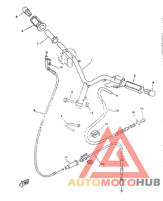 Steering handle. cable