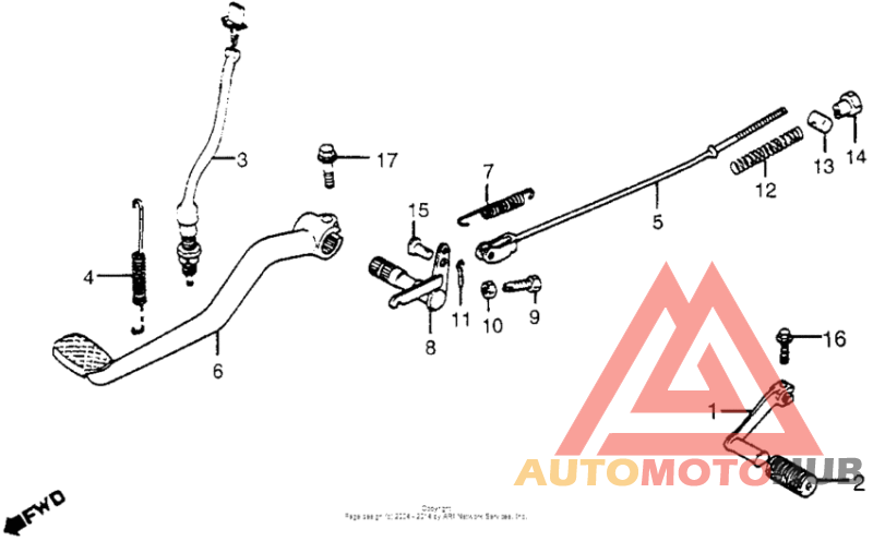Brake pedal + change pedal