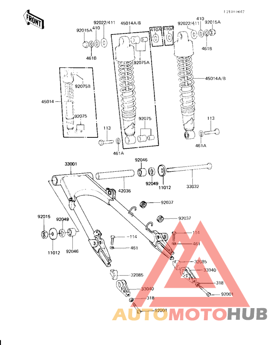 Swing arm/shock abbsorbers