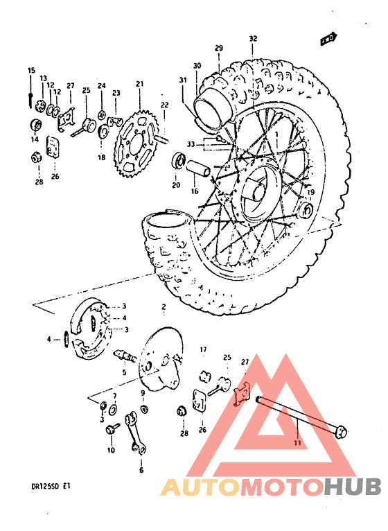 Rear wheel complete assy