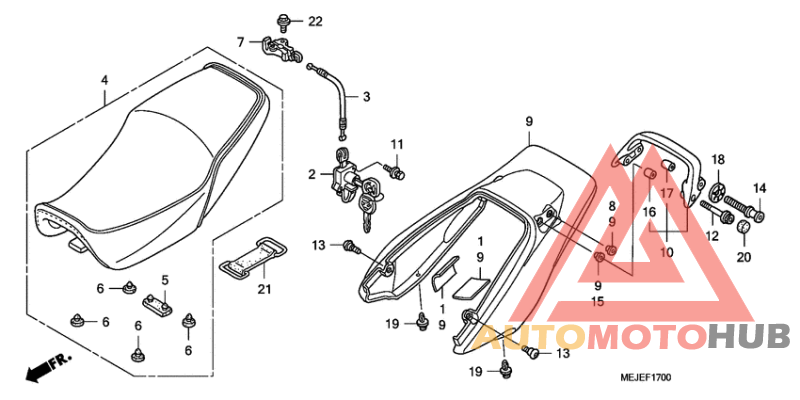 Seat/rear cowl