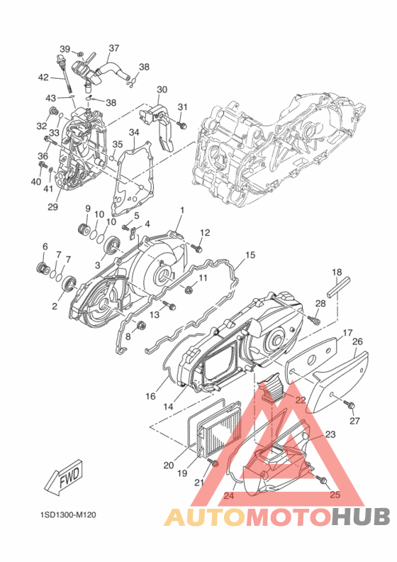 Crankcase cover ass`y  (v