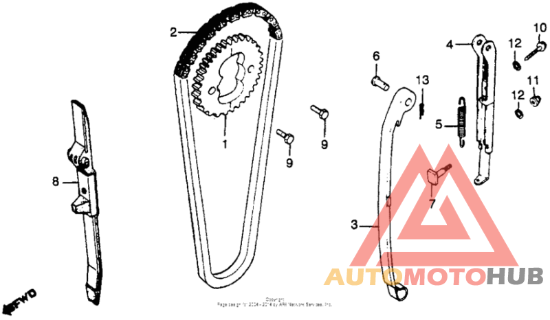 Cam chain + tensioner