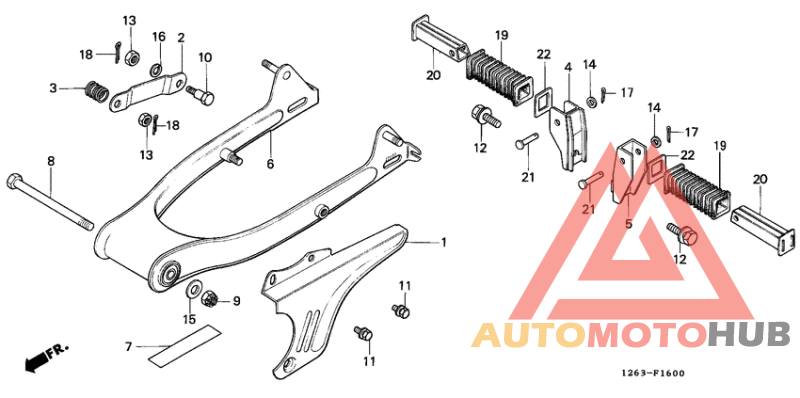 Rear fork/chain case