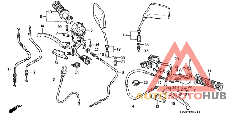 Handle lever/switch/cable