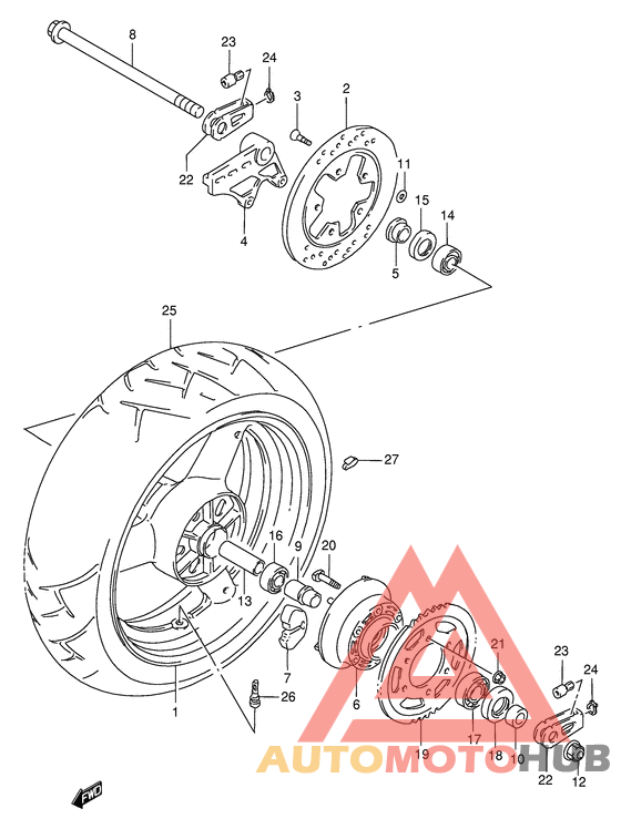 Rear wheel complete assy