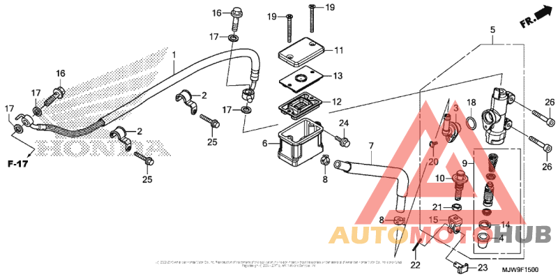 Rear Brake Master Cylinder (Cb500F)
