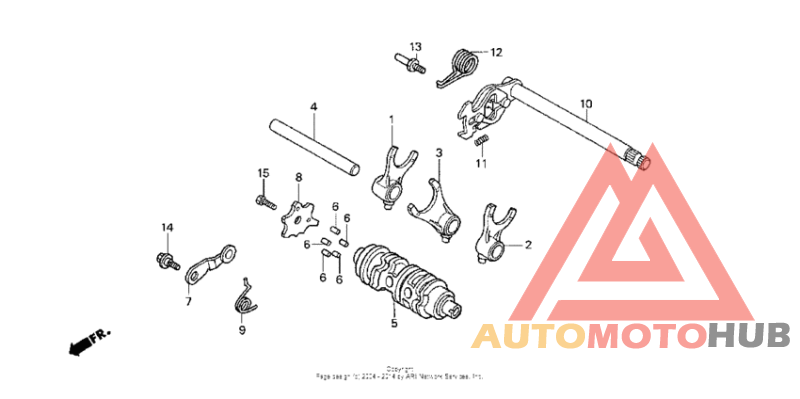 Gearshift drum + gearshift fork