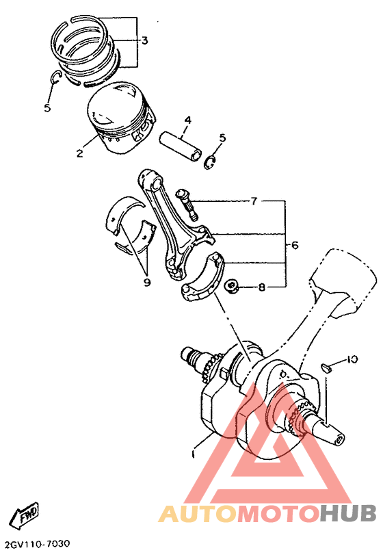 Коленчатый вал и поршни