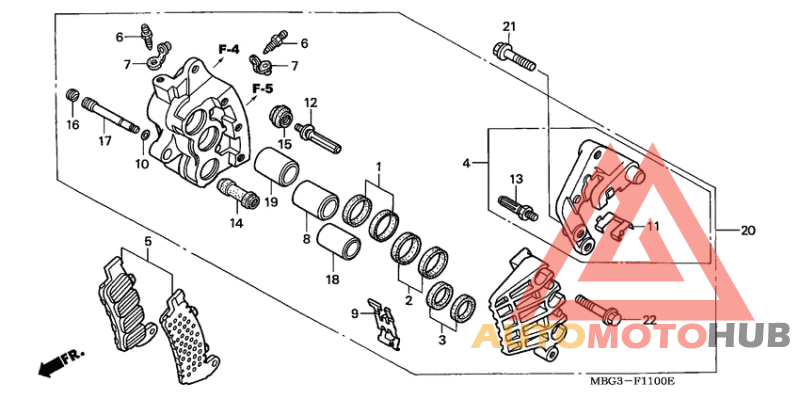 R. front brake caliper