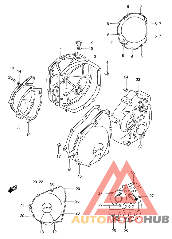 Crankcase cover ass`y  (v