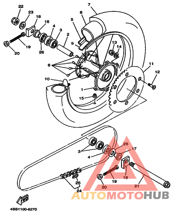 Rear wheel complete assy