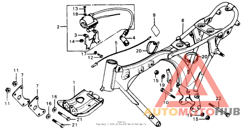 Frame + ignition coil