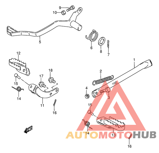 Prop stand - brake pedal
