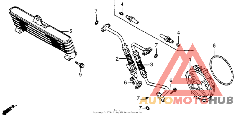 Oil cooler + oil pipe