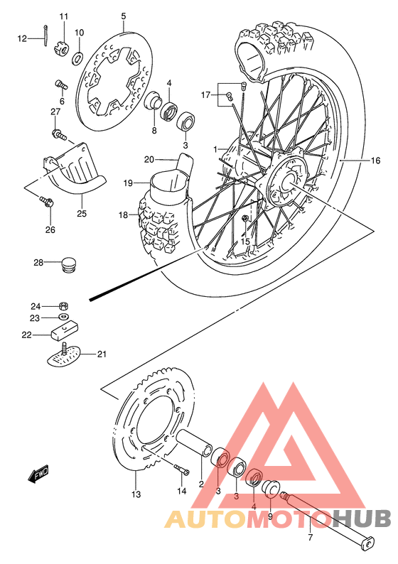 Rear wheel complete assy