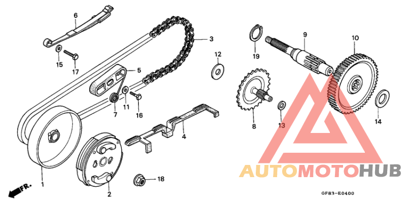 Clutch/drive chain/ final gear