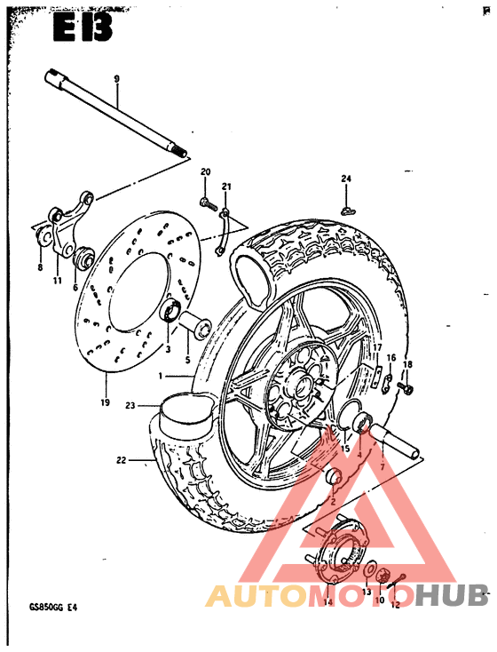 Rear wheel complete assy